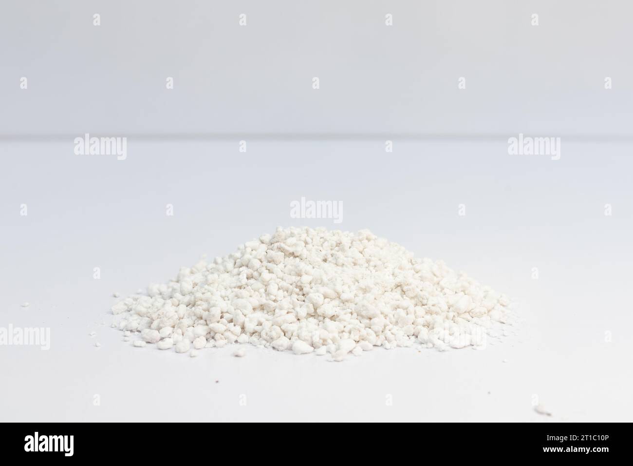 White perlite material for potting mix of cactus, succulent and hydroponic plant soil. Stock Photo