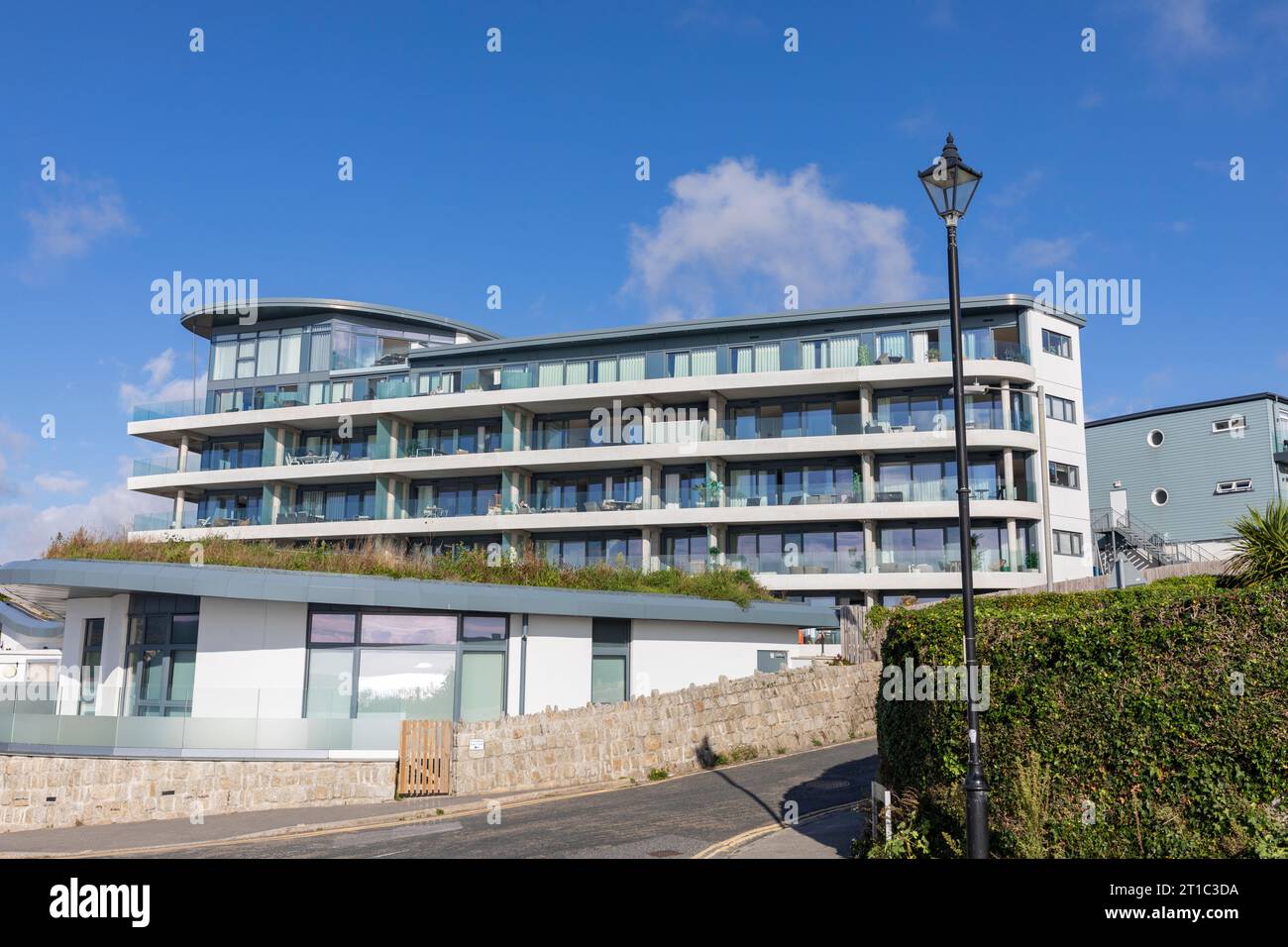 Falmouth Cornwall residential apartment building on Gyllyngvase Road