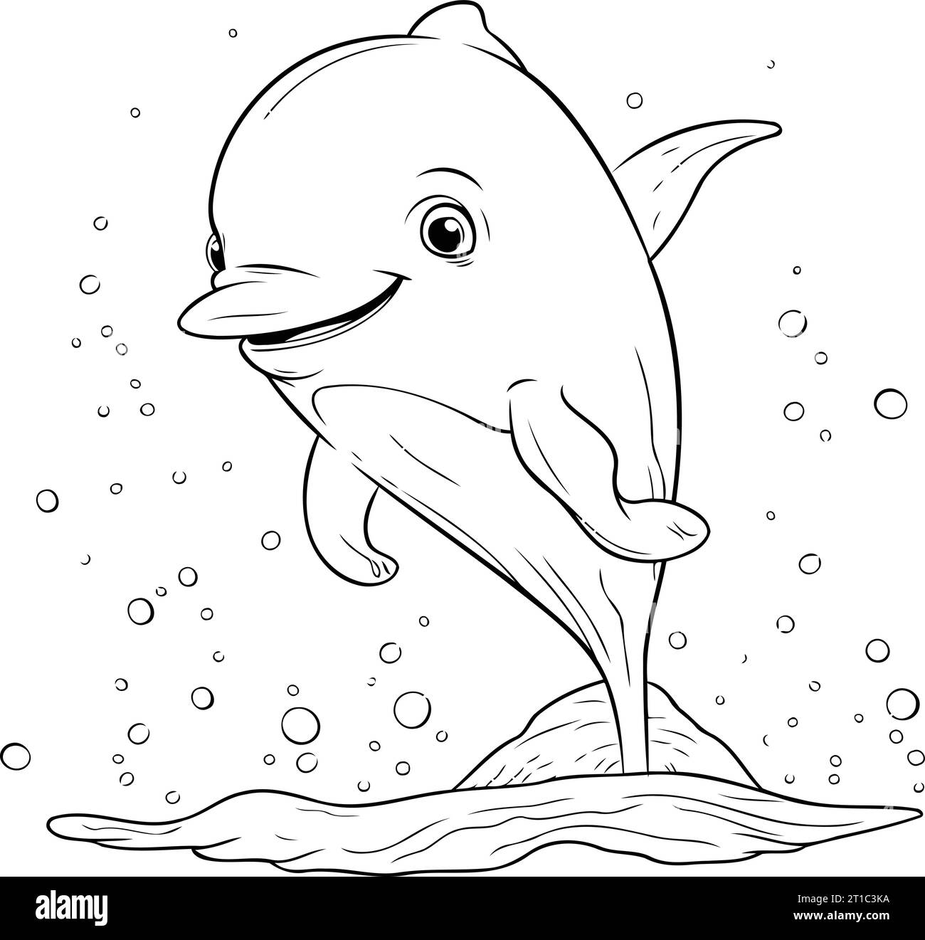 Coloring book for children. Dolphin. Vector illustration. Coloring page Stock Vector Image & Art ...