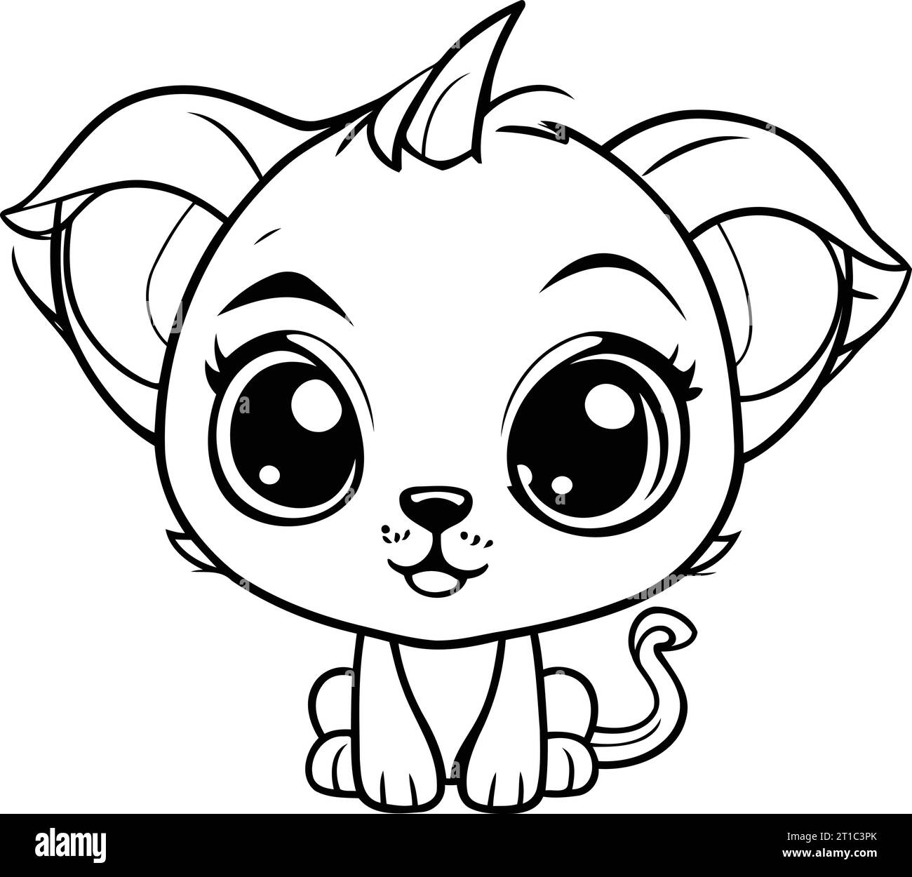 Coloring Page cartoon princess cute stripes kawaii 4950057 Vector