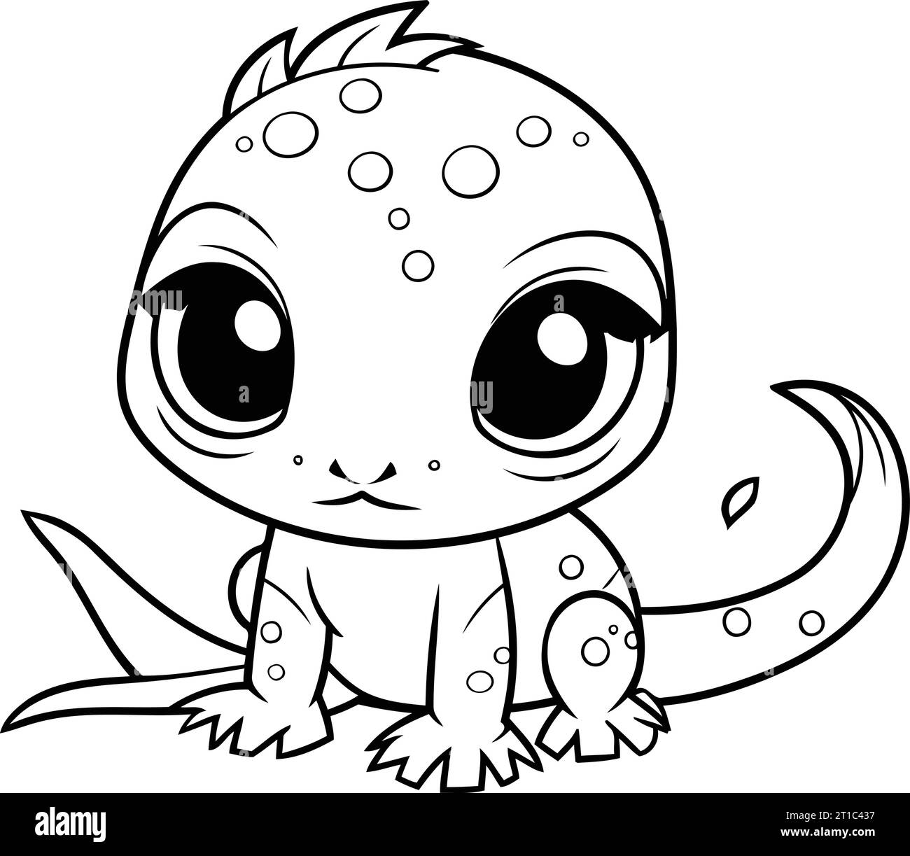 Cute little lizard. Coloring book for children. Vector illustration ...