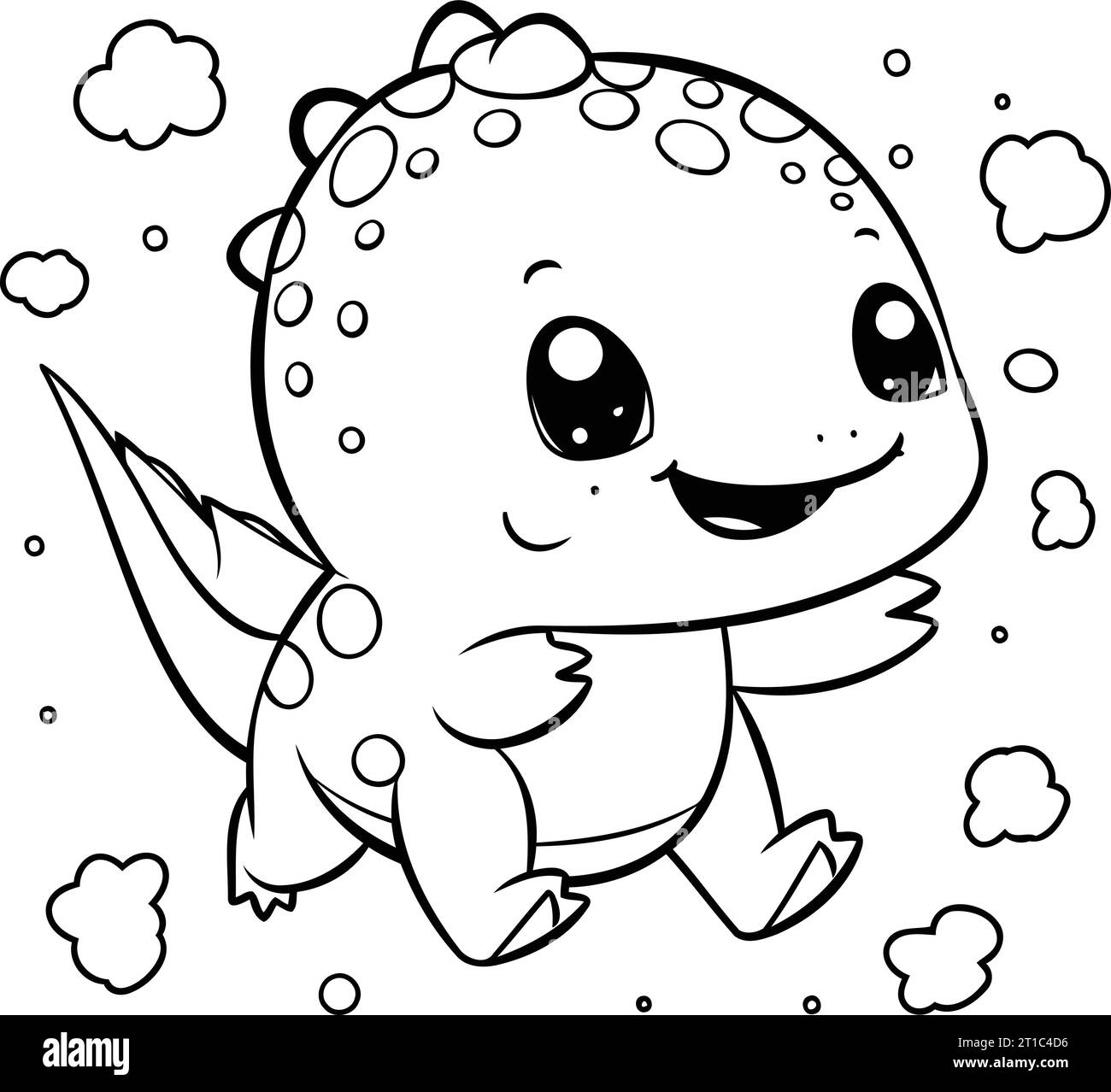 Cute dinosaur. Vector illustration. Coloring page for children Stock ...