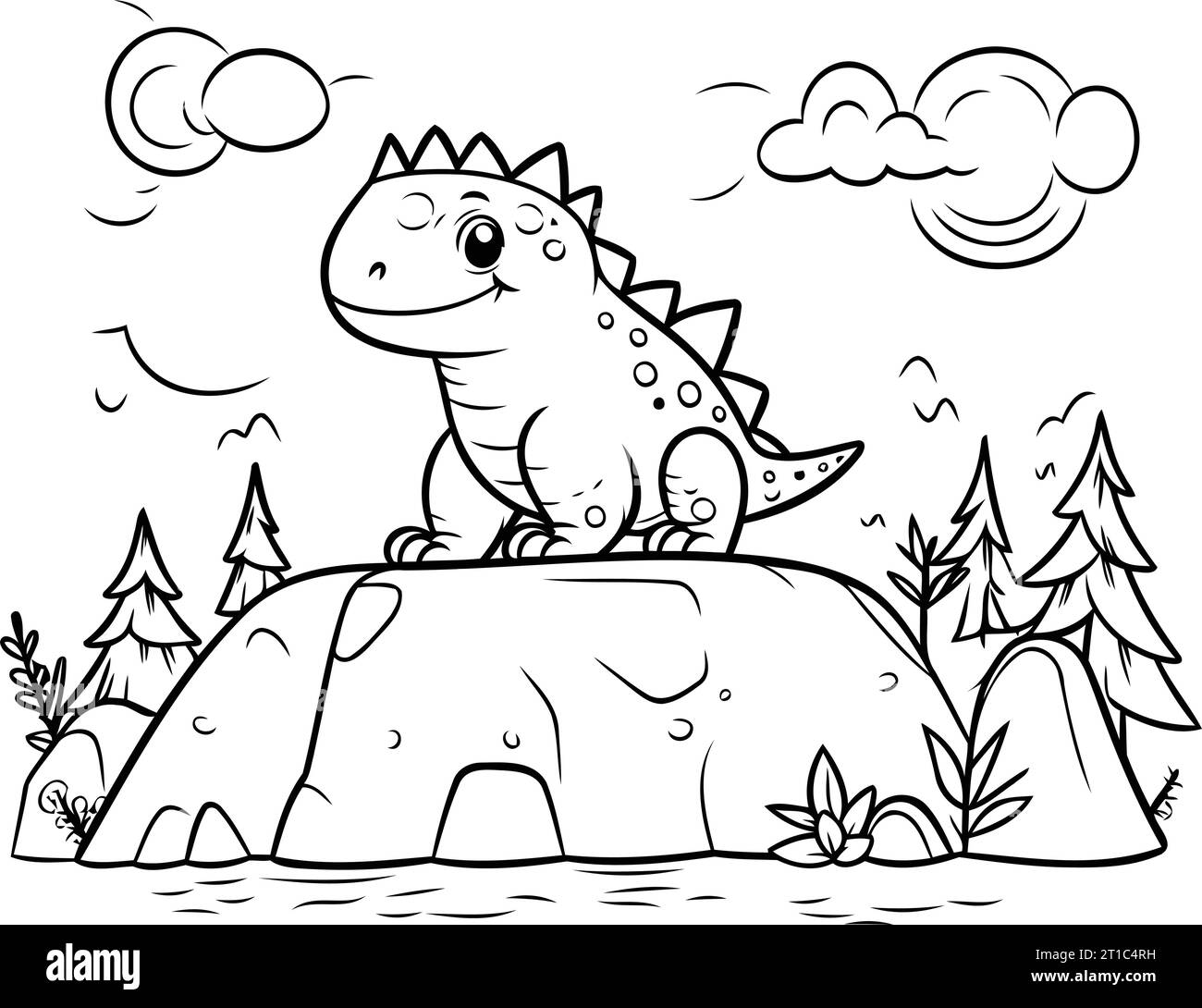 Monster Truck triceratops coloring book. Dino car on big wheels. vector  illustration Stock Vector Image & Art - Alamy