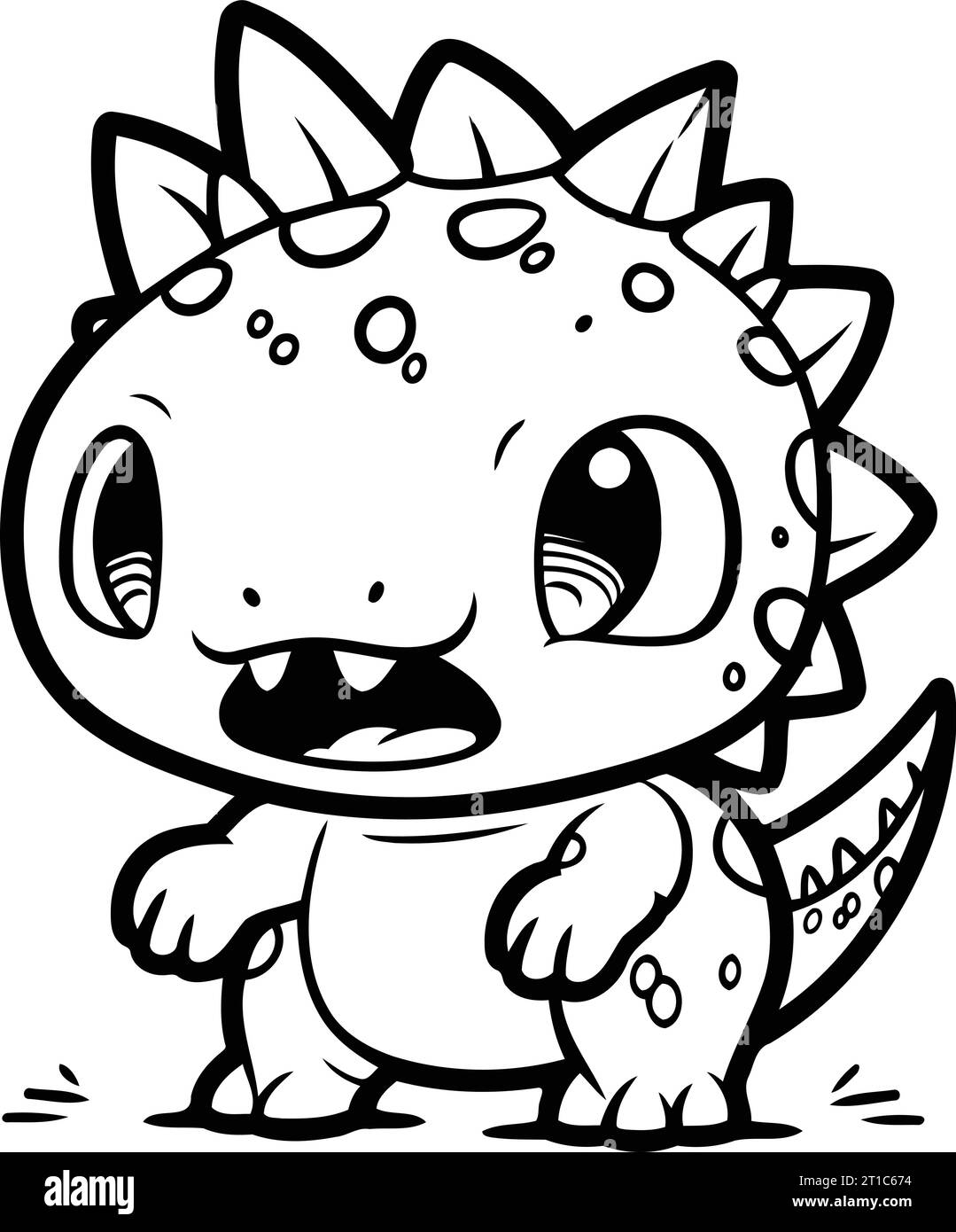 Vector illustration of Cute Dinosaur. Isolated on white background ...