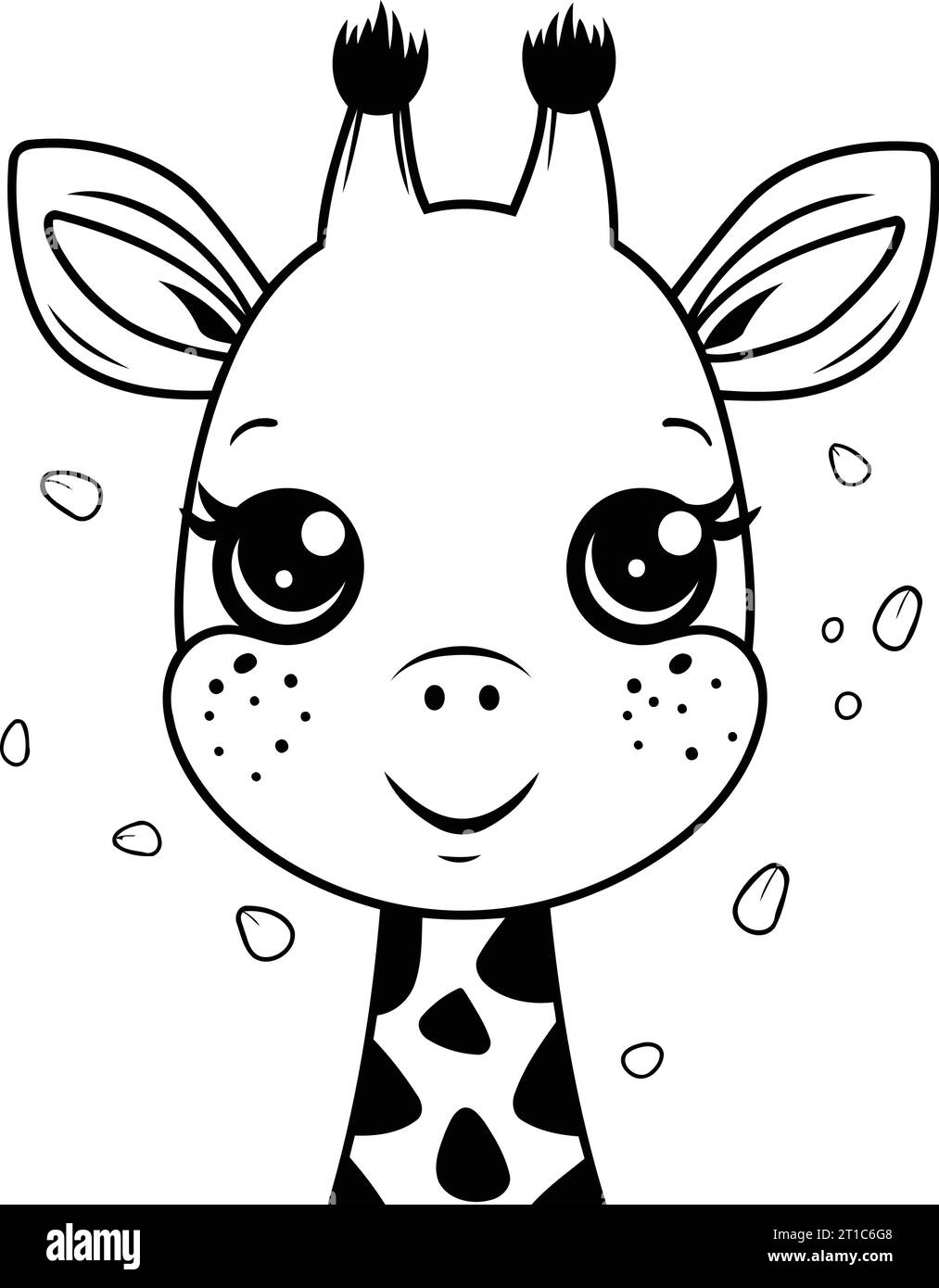 cute giraffe baby animal cartoon vector illustration graphic design vector illustration graphic design Stock Vector