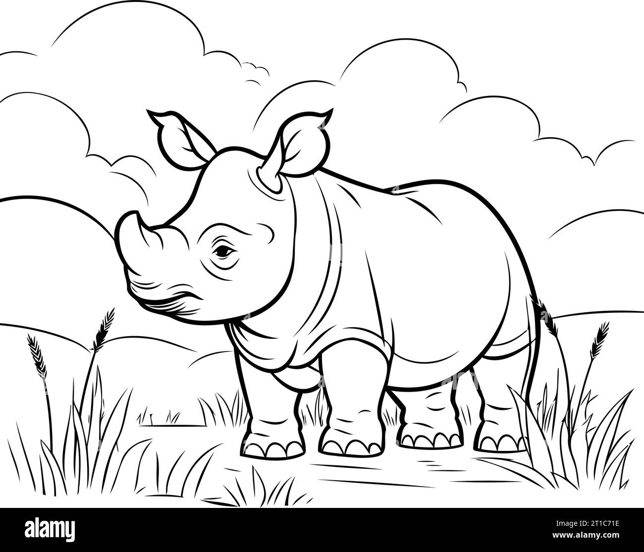 White rhino in the wild Stock Vector Images - Page 2 - Alamy