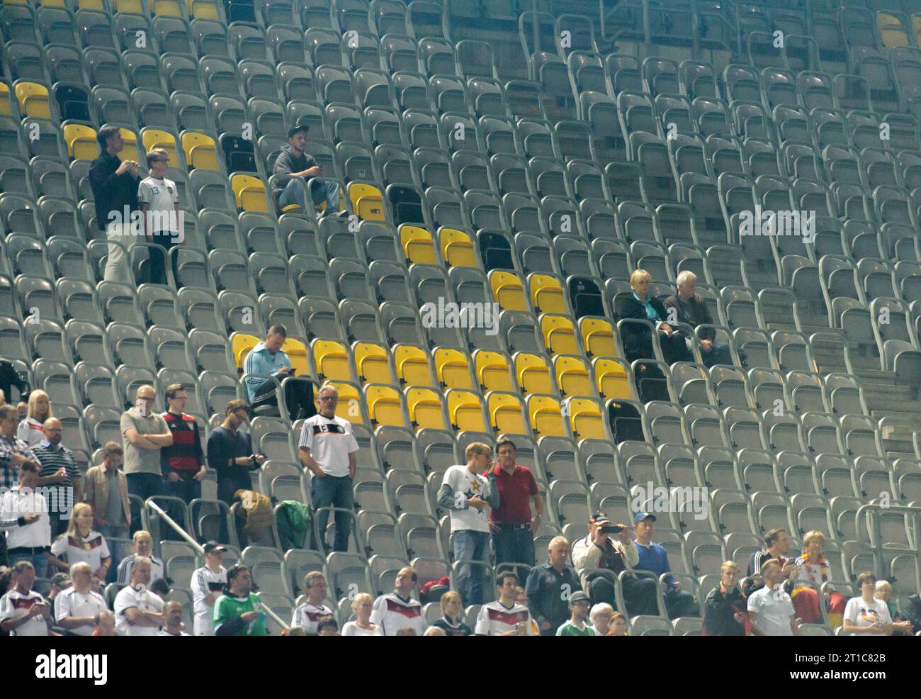 leere Sitzplätze beim Fussball Laenderspiel Deutschland - Schottland 2:1 Fussball Laenderspiel EM Qualifikation in , am 07.09.2014 Stock Photo