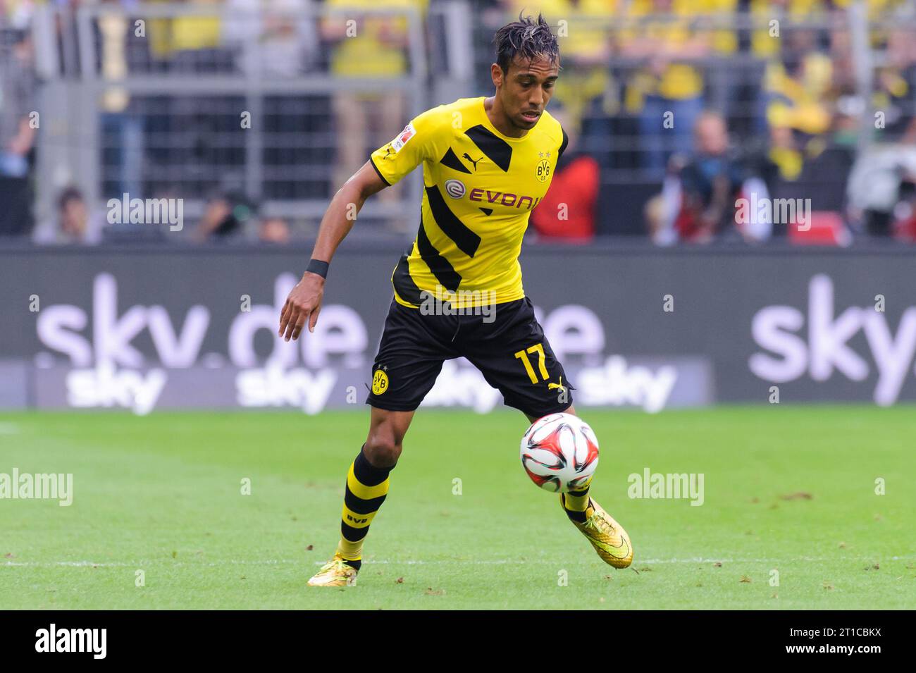 Pierre Emerick Aubameyang (17 - Borussia Dortmund) Fussball DFL Supercup in Dortmund, Deutschland am 13.08.2014 Stock Photo