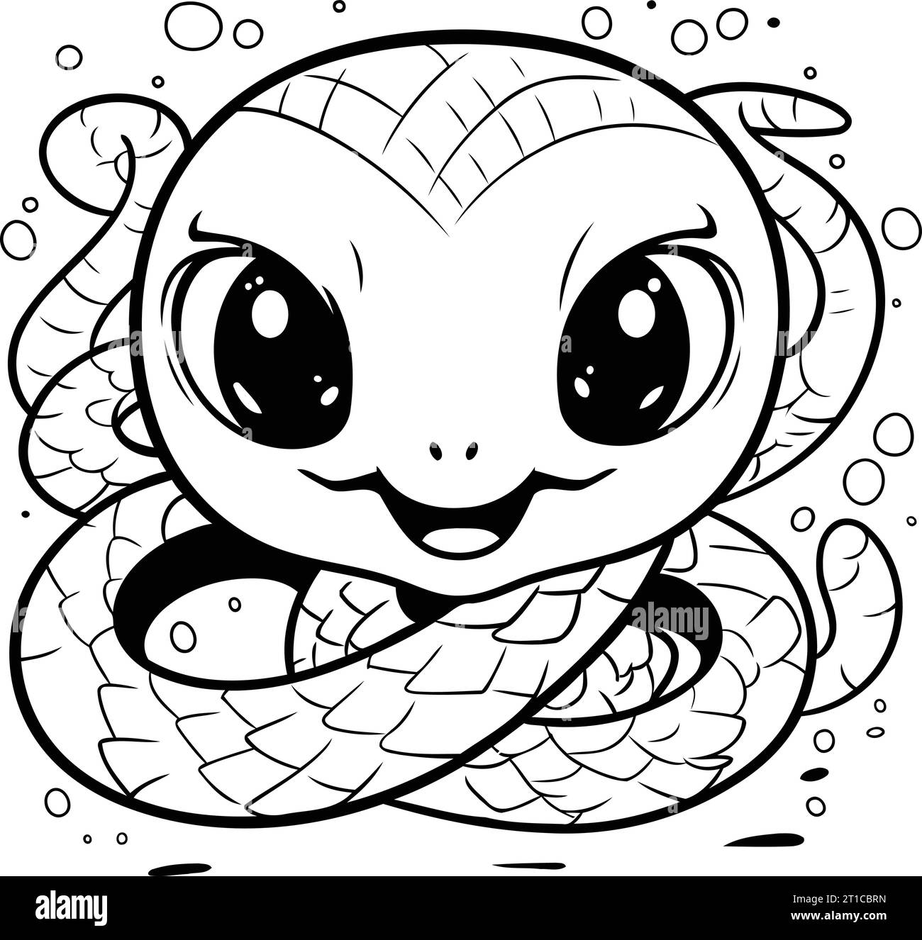 Coloring book for children. cute cobra. Vector illustration. Stock Vector