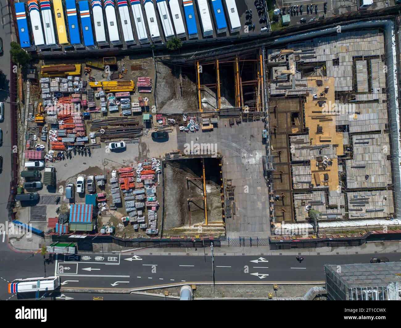 Aerial view of Sanxia District in New Taipei City, Taiwan. National Taipei University (NTPU) located here. Stock Photo