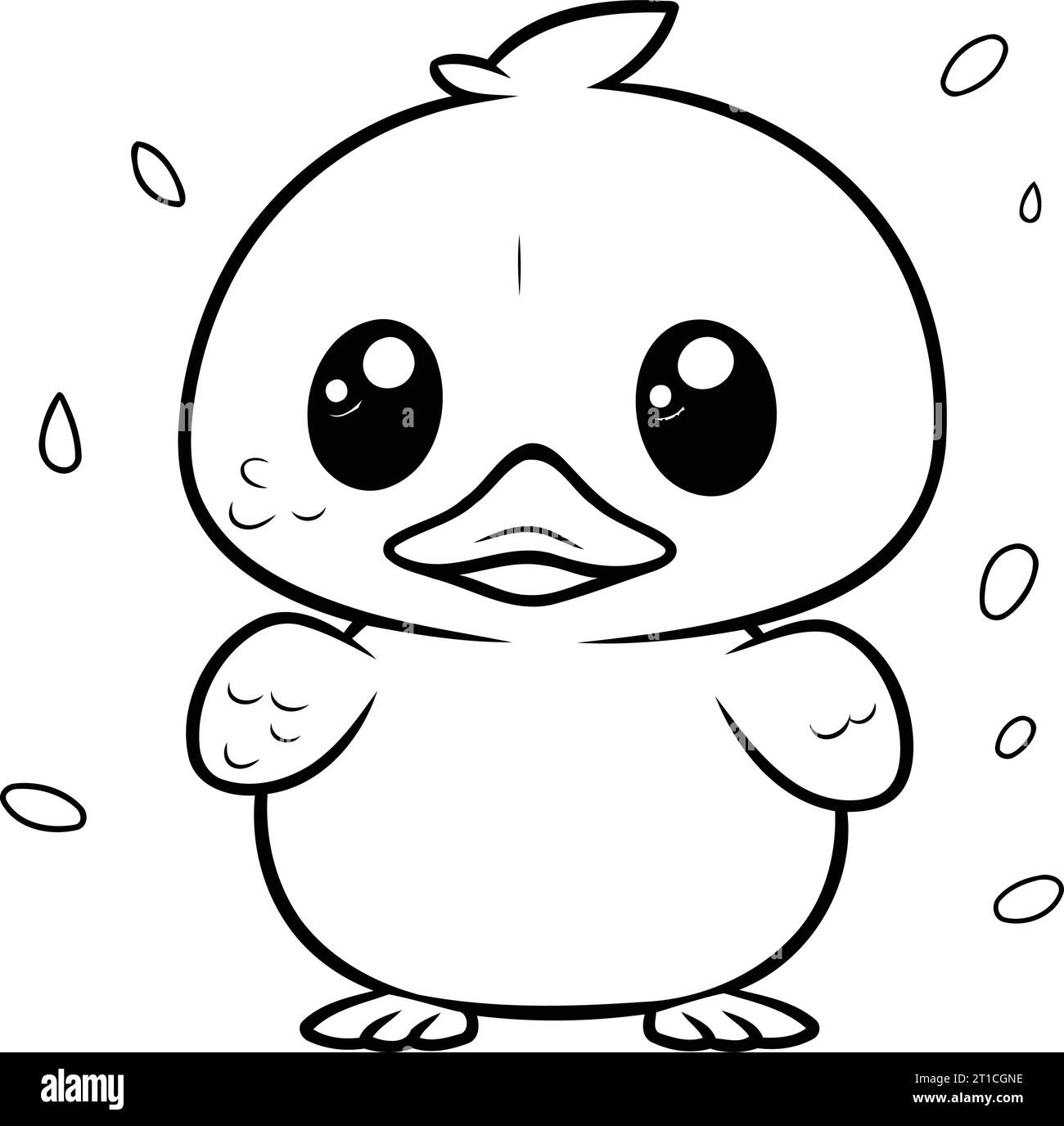 Cute little penguin. Vector illustration of a cartoon penguin Stock