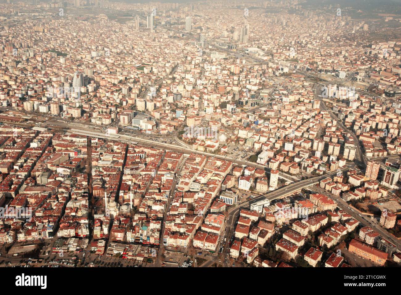Aerial view of Istanbul at sunset. Sunny day Stock Photo - Alamy
