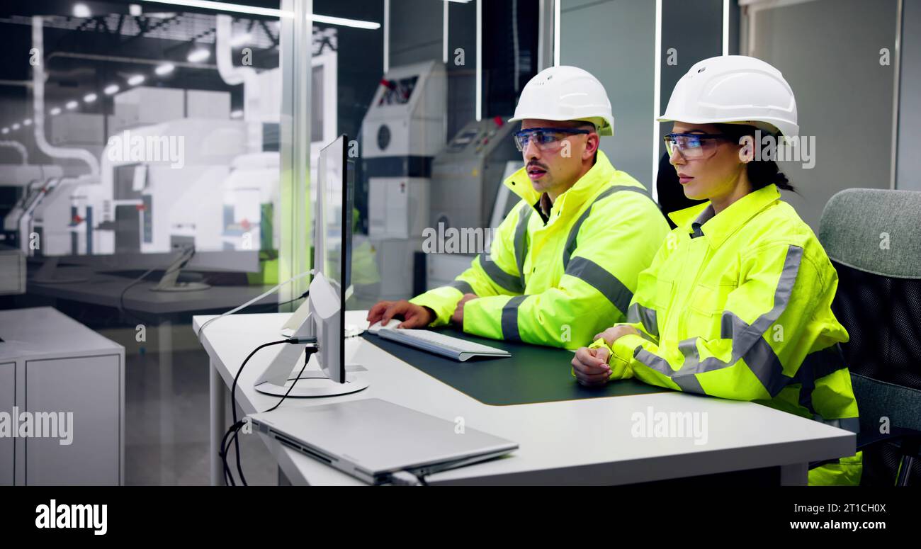 Engineer Operators Using Scada System At Industrial Plant Stock Photo ...