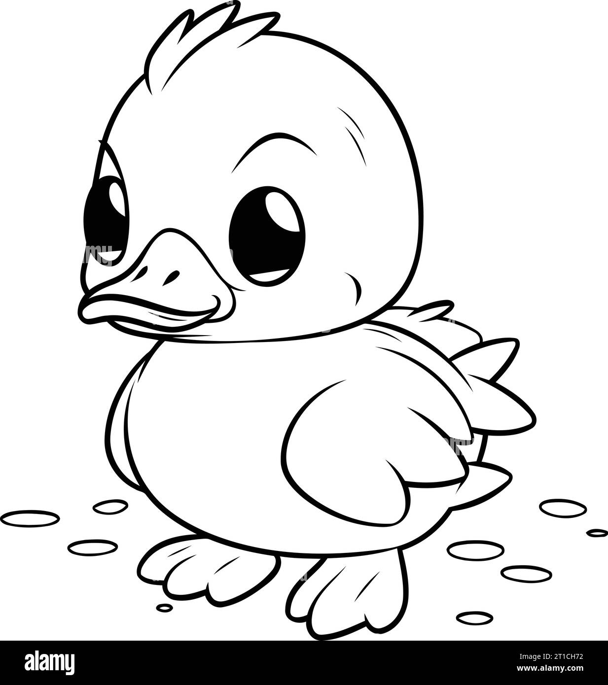 Duckling Coloring book for children. Vector illustration Stock Vector