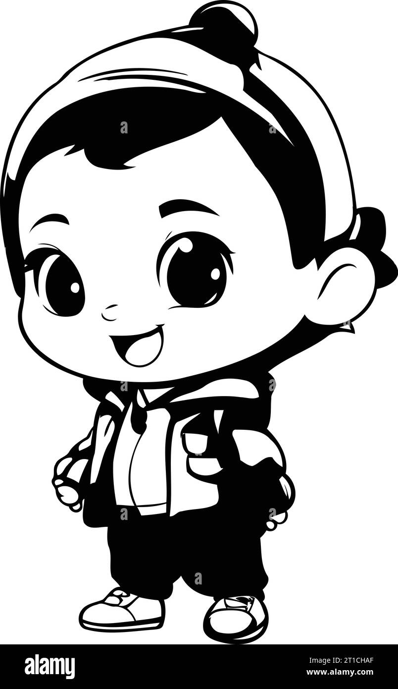 Cute little boy. Vector illustration on white background. Isolated ...