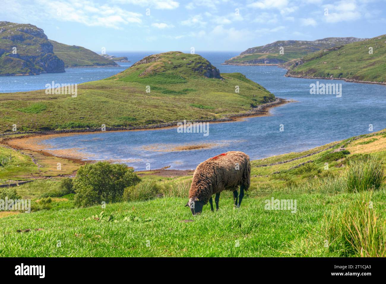 Loch Inchard is a sea loch located in Durness, Sutherland, Scotland. Stock Photo