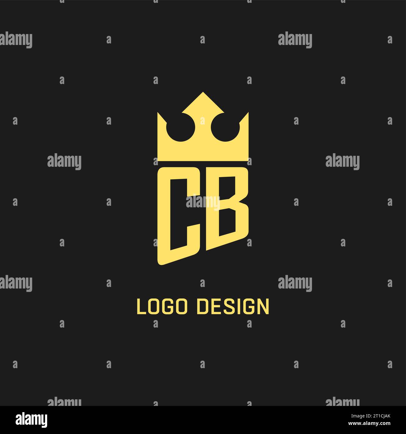 Monogram CB logo shield crown shape, elegant and luxury initial logo style vector graphic Stock Vector