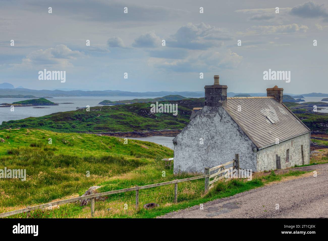 Views of the Badcall Bay in Sutherland, Scotland. Stock Photo