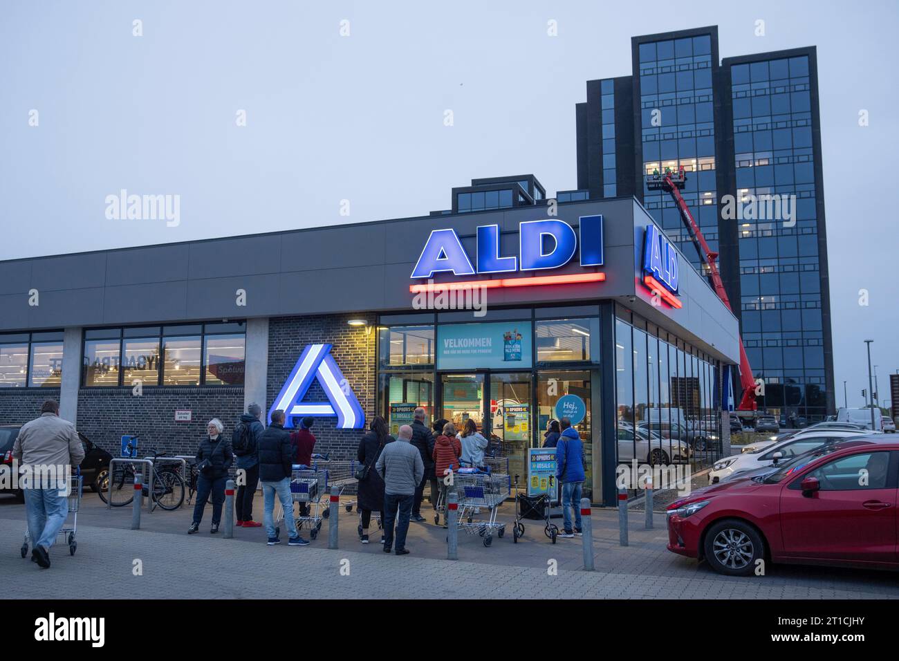Aarhus on Friday 13 October 2023. ALDI starts closing sales on Runevej