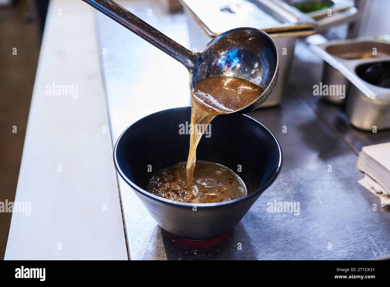 The process of making Japanese traditional soup ramen Stock Photo - Alamy