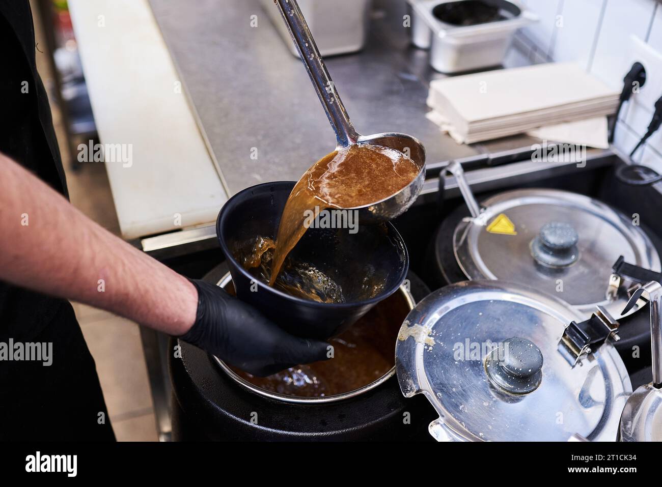 The process of making Japanese traditional soup ramen Stock Photo - Alamy