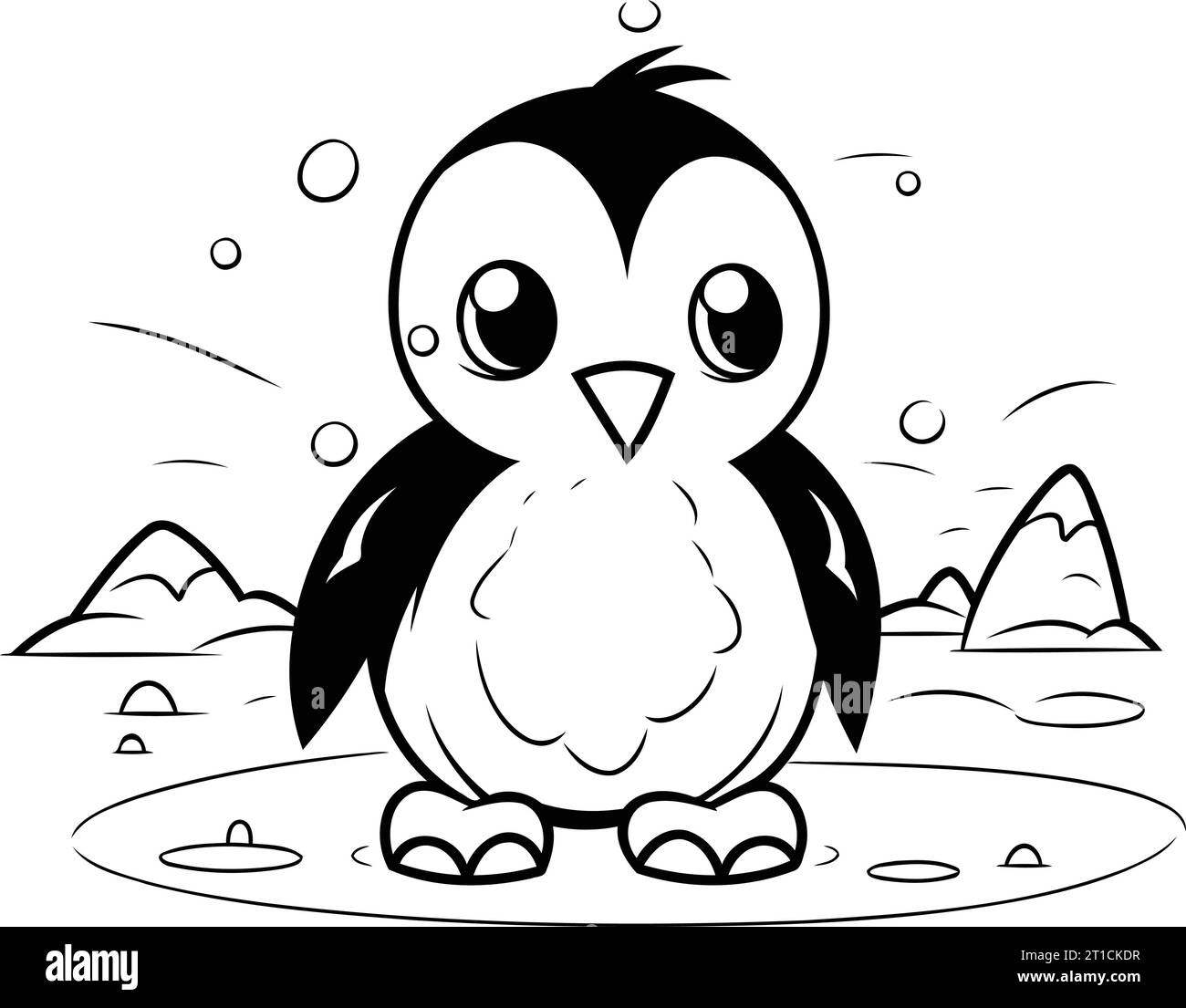 Cute penguin cartoon isolated on white background. Vector illustration ...