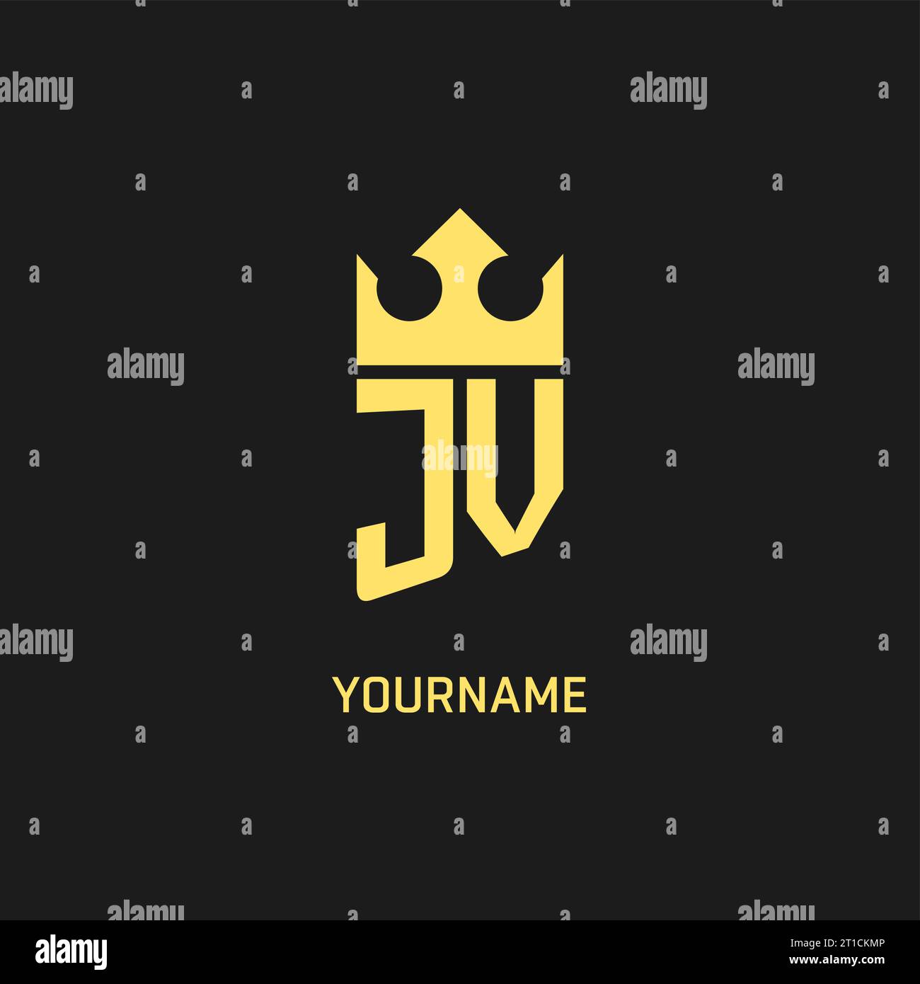 Monogram JV logo shield crown shape, elegant and luxury initial logo style vector graphic Stock Vector