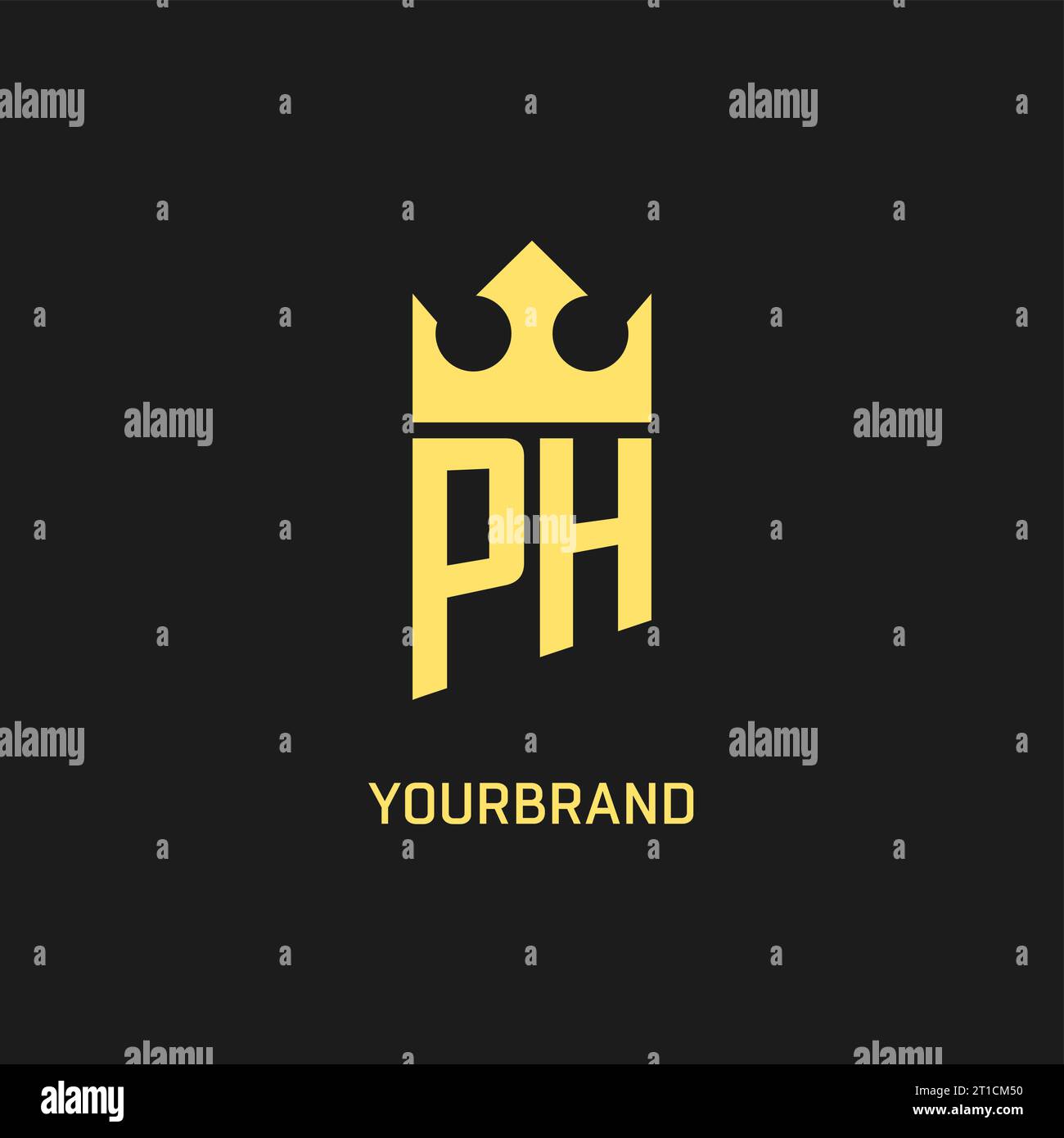 Monogram PH logo shield crown shape, elegant and luxury initial logo ...