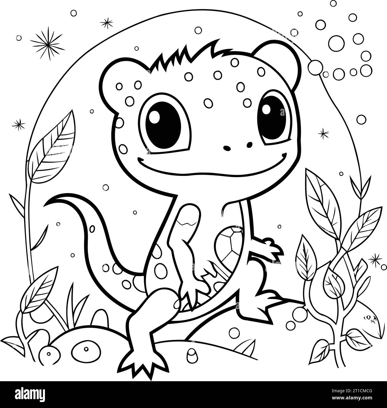 Lizard Vector Color Book Coloring book for children. Cute cartoon lizard. Vector illustration ...