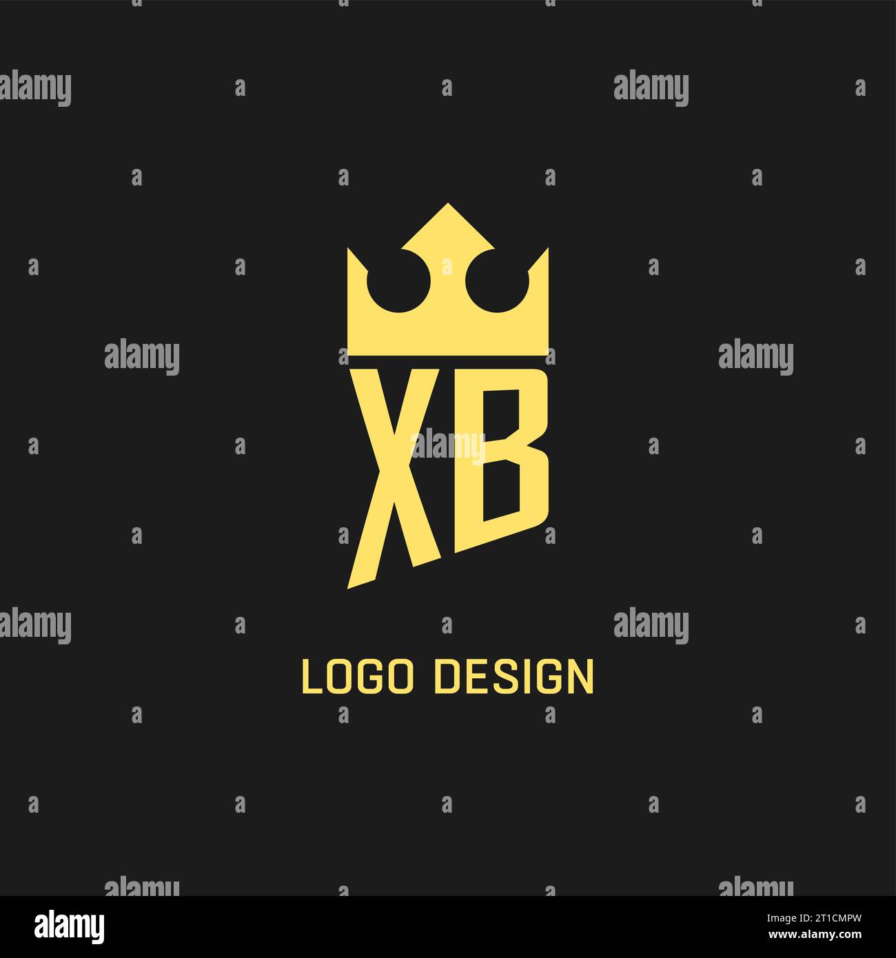 Monogram Xb Logo Shield Crown Shape Elegant And Luxury Initial Logo Style Vector Graphic Stock