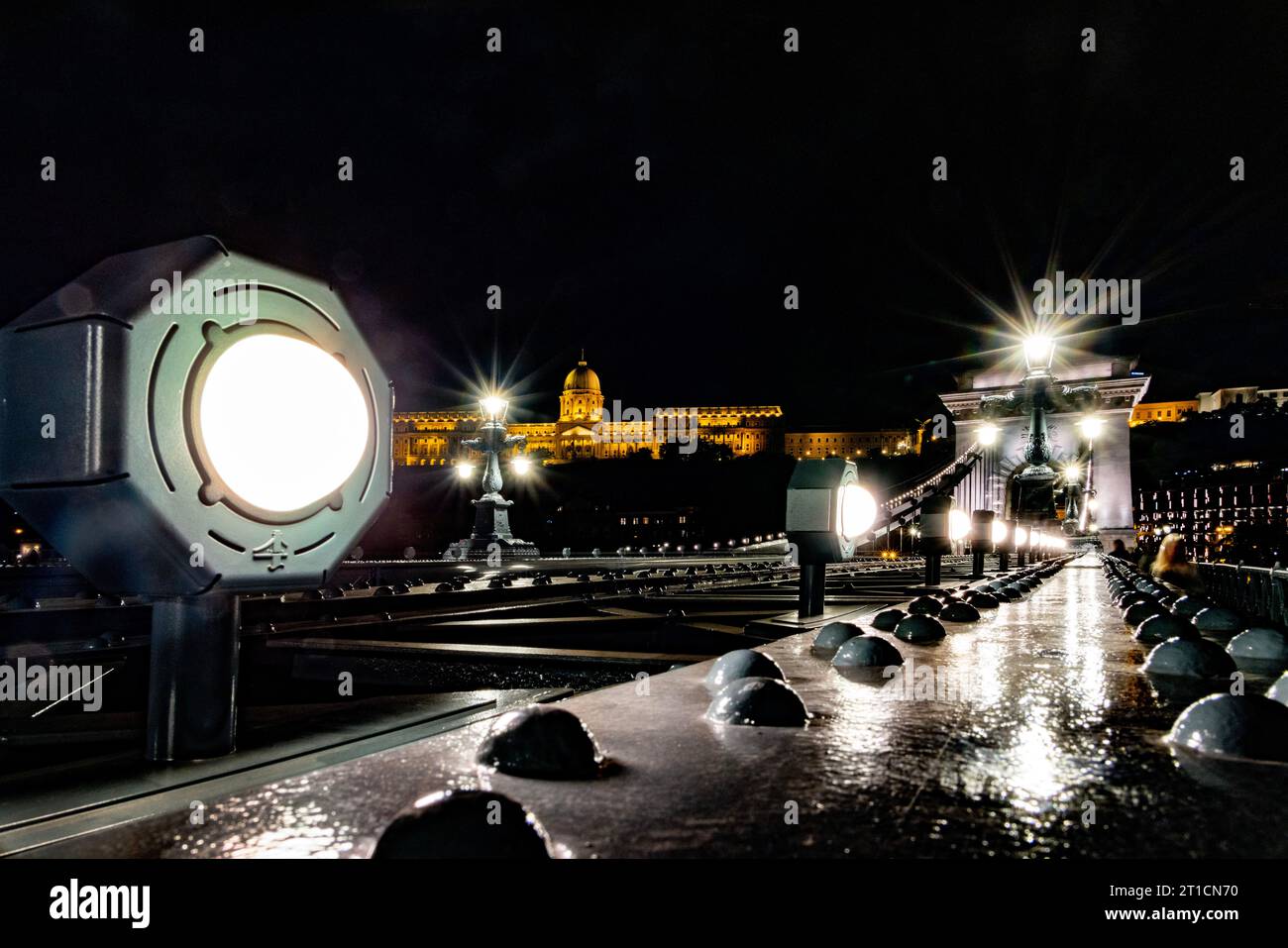 Buda castle lit up at night hi-res stock photography and images - Alamy