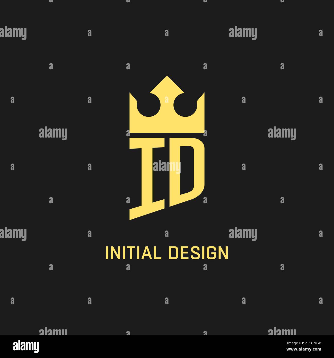 Monogram ID logo shield crown shape, elegant and luxury initial logo style vector graphic Stock Vector
