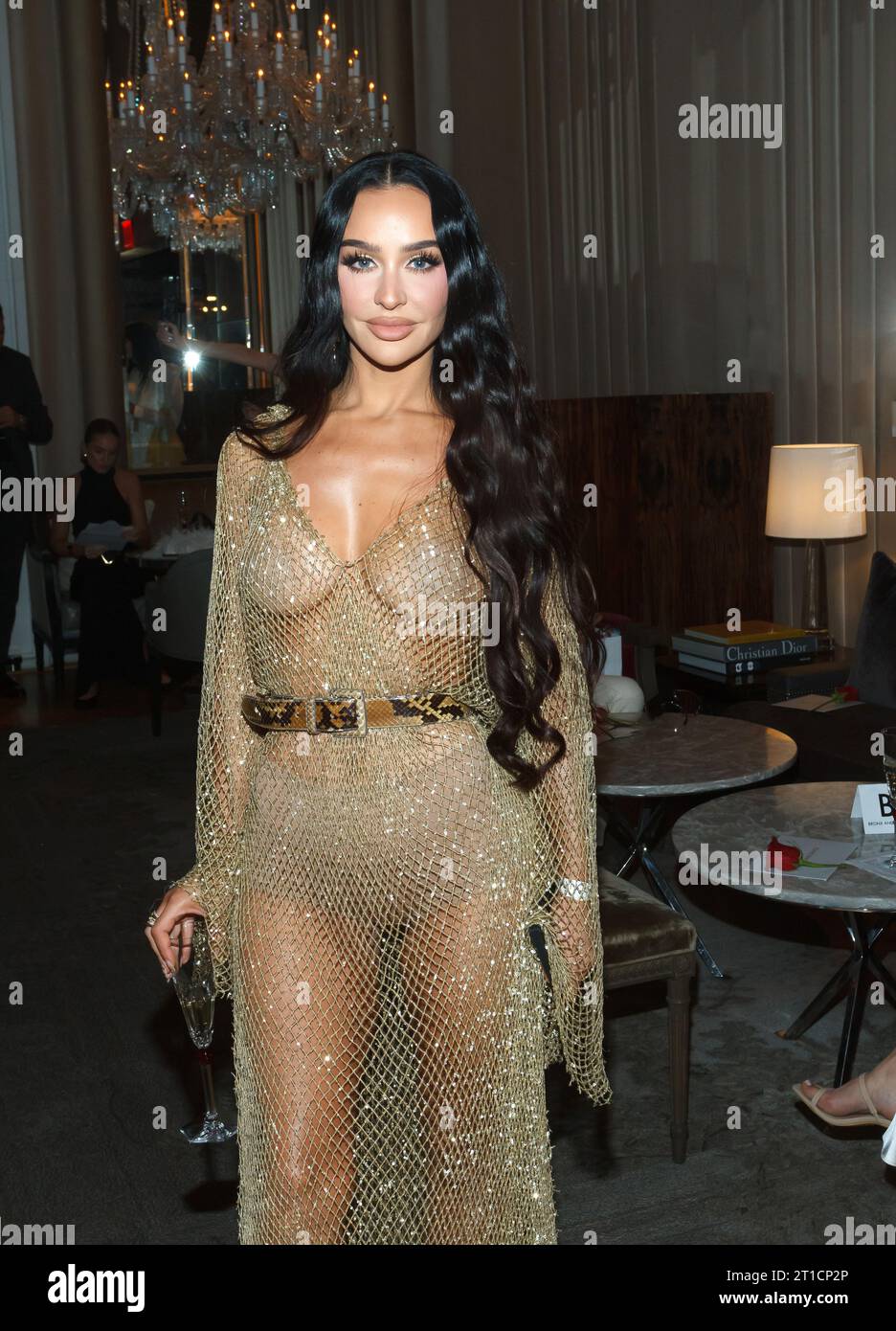 October 12, 2023, New York, New York, USA: Carli Bybel attends the Bronx  and Banco Bridal Collection Fall 2024 ''La Blanche'' at the Baccarat Hotel  in New York. (Credit Image: © Photo, image size:936x1390