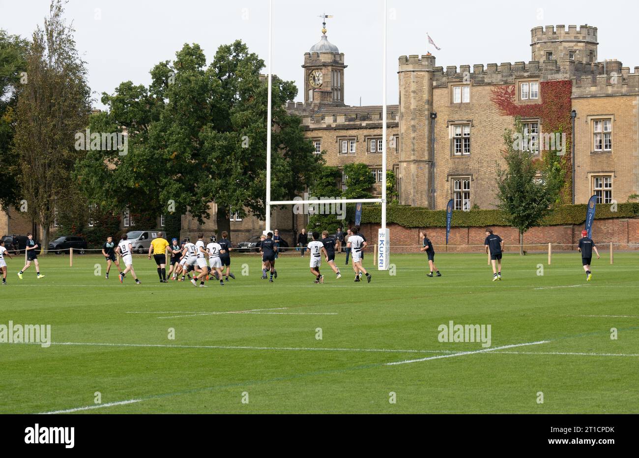Schools Rugby Football match at Rugby School, Warwickshire, England, UK Stock Photo