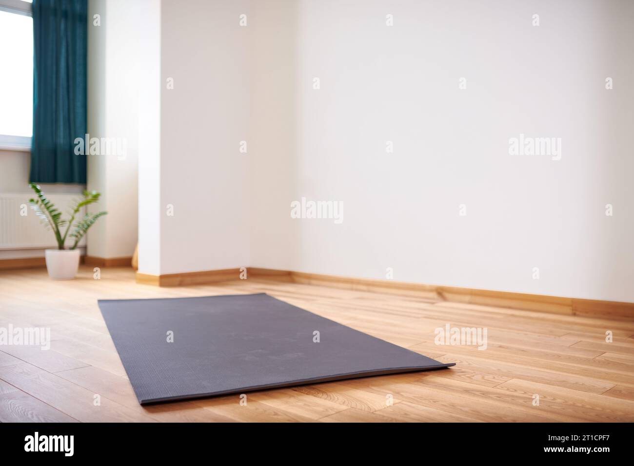 Yoga Blocks, Pillow, Mats, Pads, Accessories Stacked In Empty Yoga Studio  With Wooden Flooring Stock Photo, Picture and Royalty Free Image. Image  59979162.