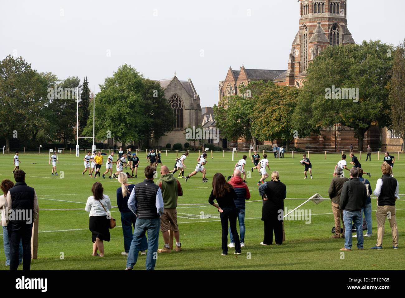 Schools Rugby Football match at Rugby School, Warwickshire, England, UK