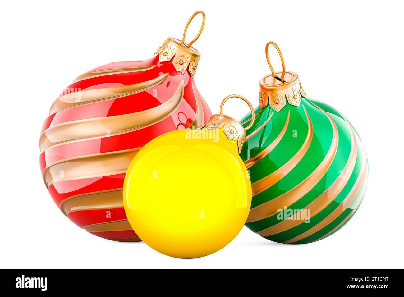 Set of Christmas balls, ornaments. 3D rendering isolated on white background Stock Photo Alamy