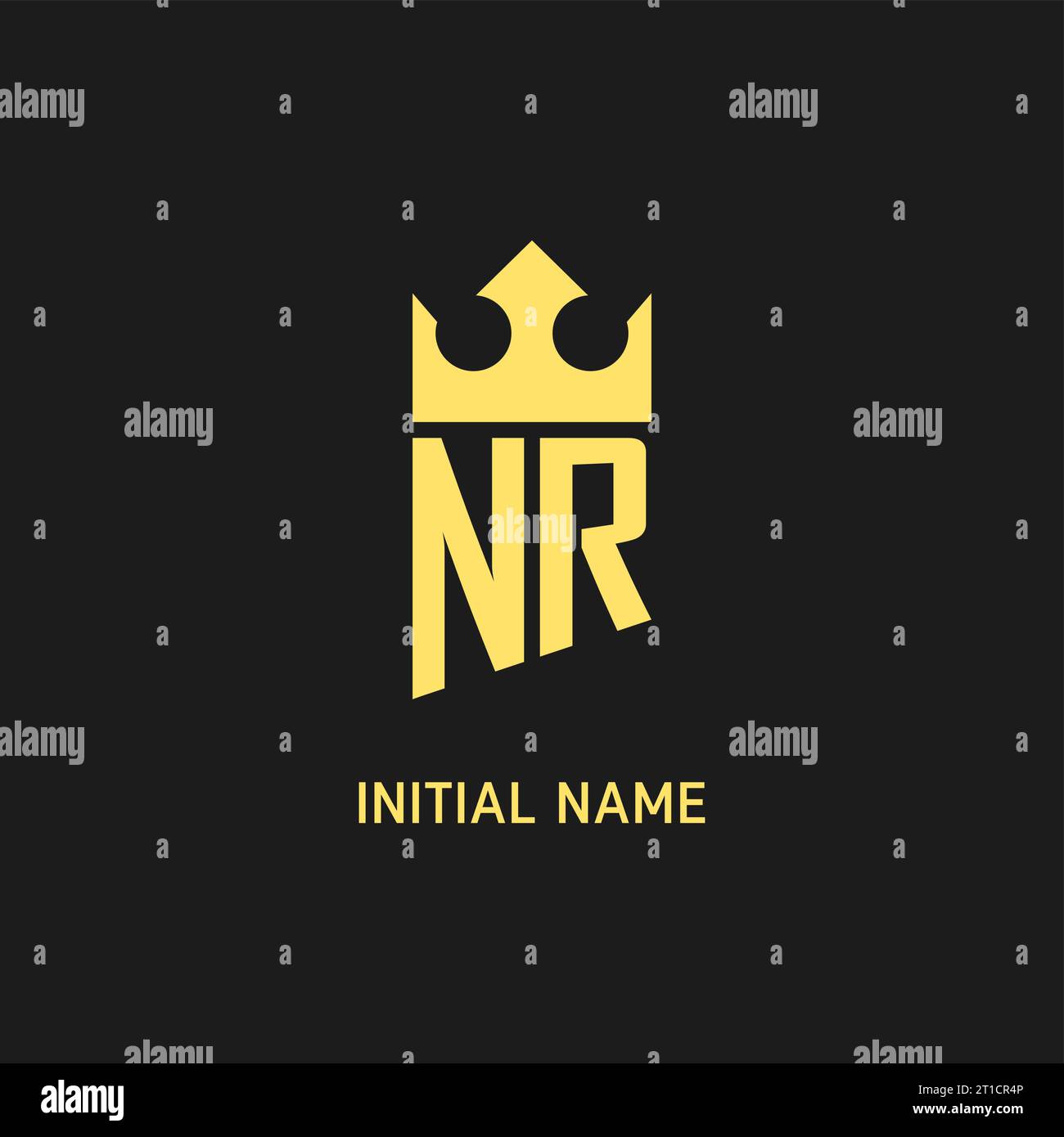 Monogram NR logo shield crown shape, elegant and luxury initial logo ...