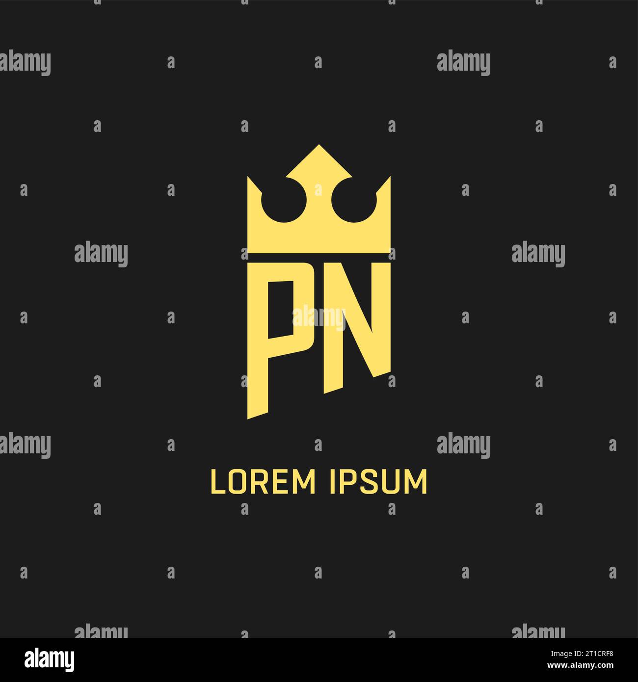 Monogram PN logo shield crown shape, elegant and luxury initial logo style vector graphic Stock Vector