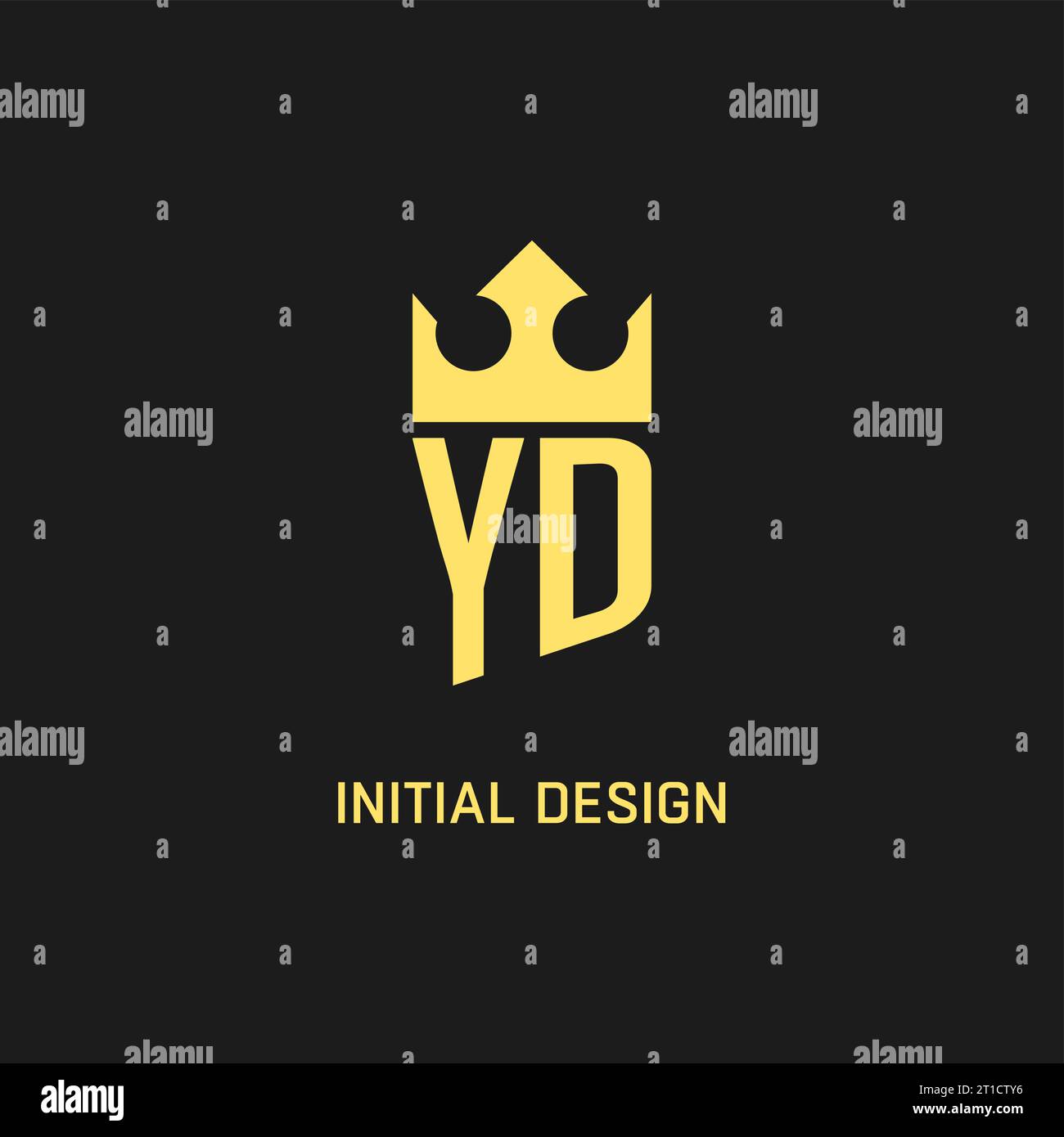 Monogram YD logo shield crown shape, elegant and luxury initial logo style vector graphic Stock Vector