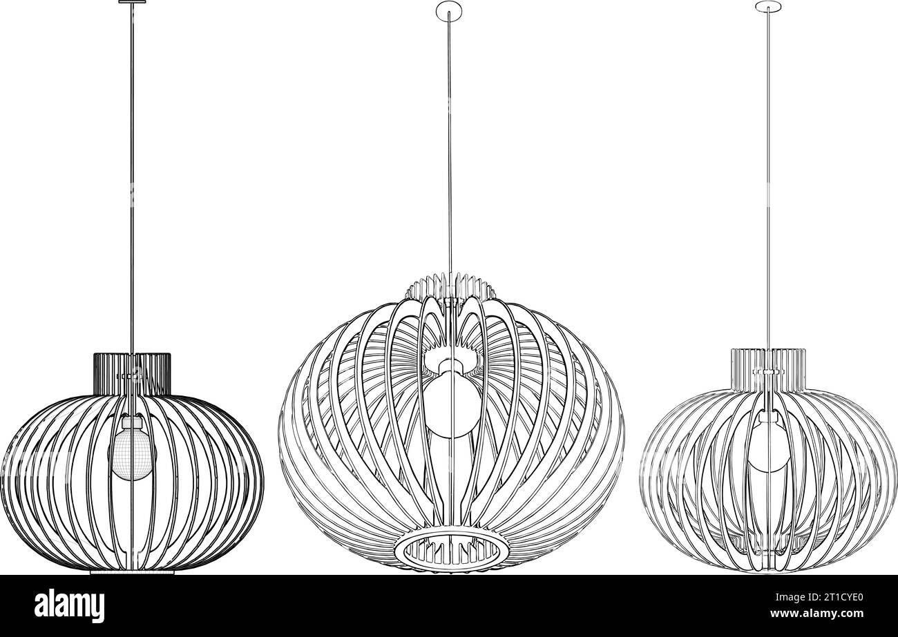 Scandinavian Luster Chandelier Lamp Vector. Illustration Isolated On ...