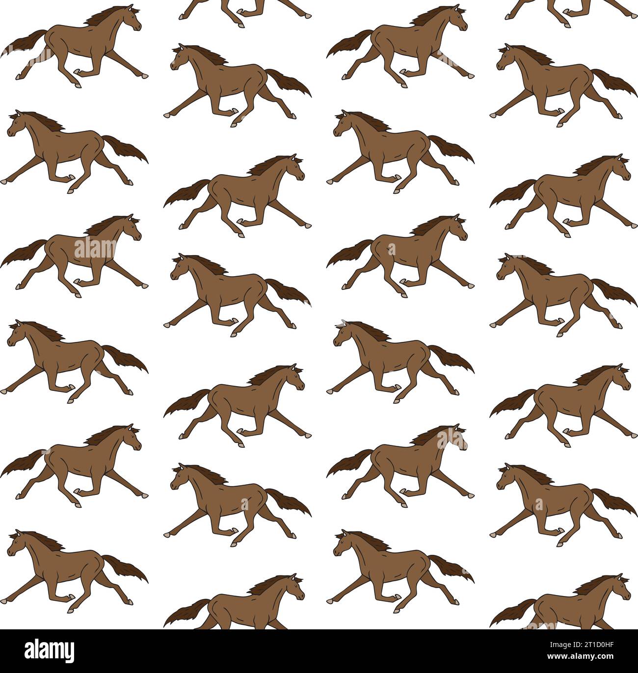 Vector seamless pattern of hand drawn doodle sketch colored trotter ...