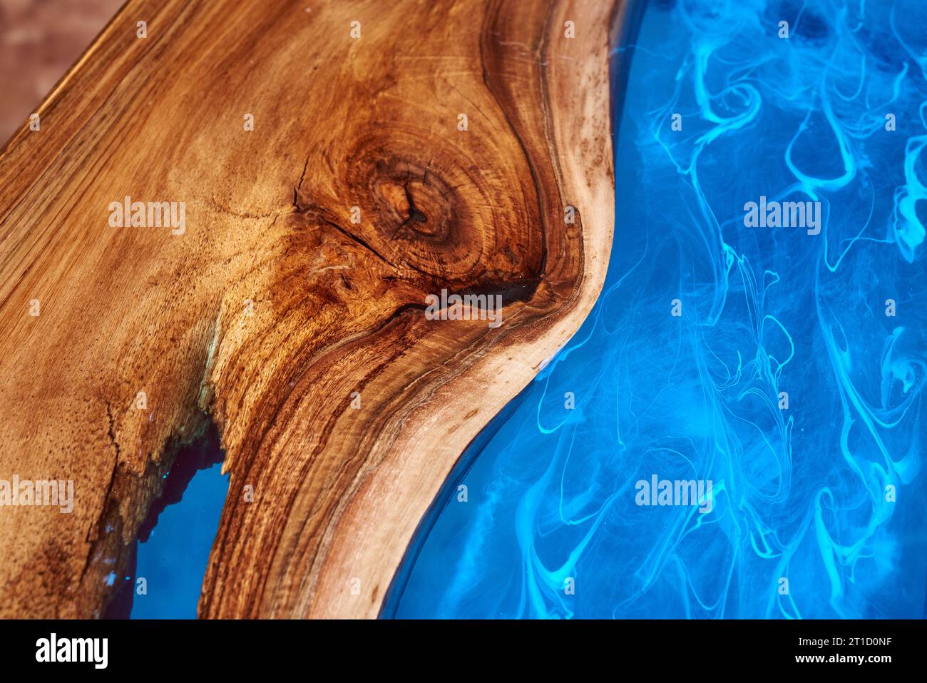 The texture of old wood with a crack and transparent epoxy resin. Beautiful  modern wooden background with resin. High quality photo Stock Photo - Alamy