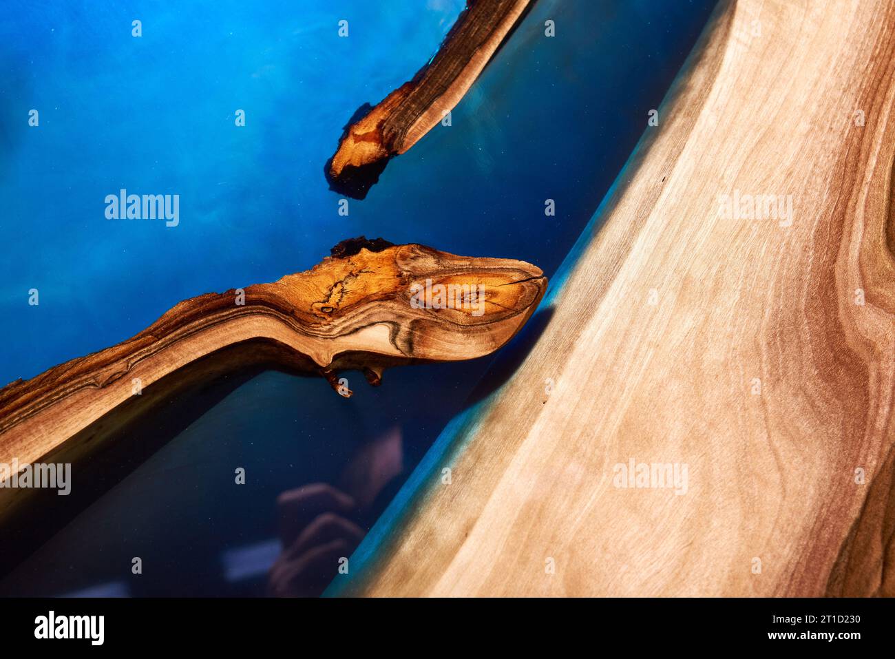 craft table made of wood and epoxy resin Stock Photo Alamy