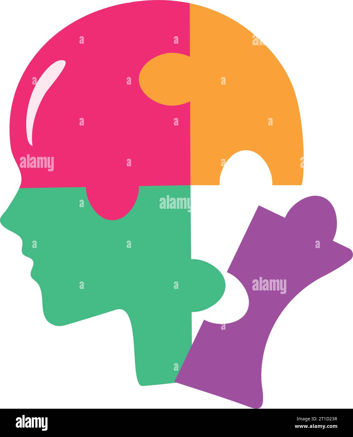 puzzle pieces head shape Stock Vector Image & Art - Alamy