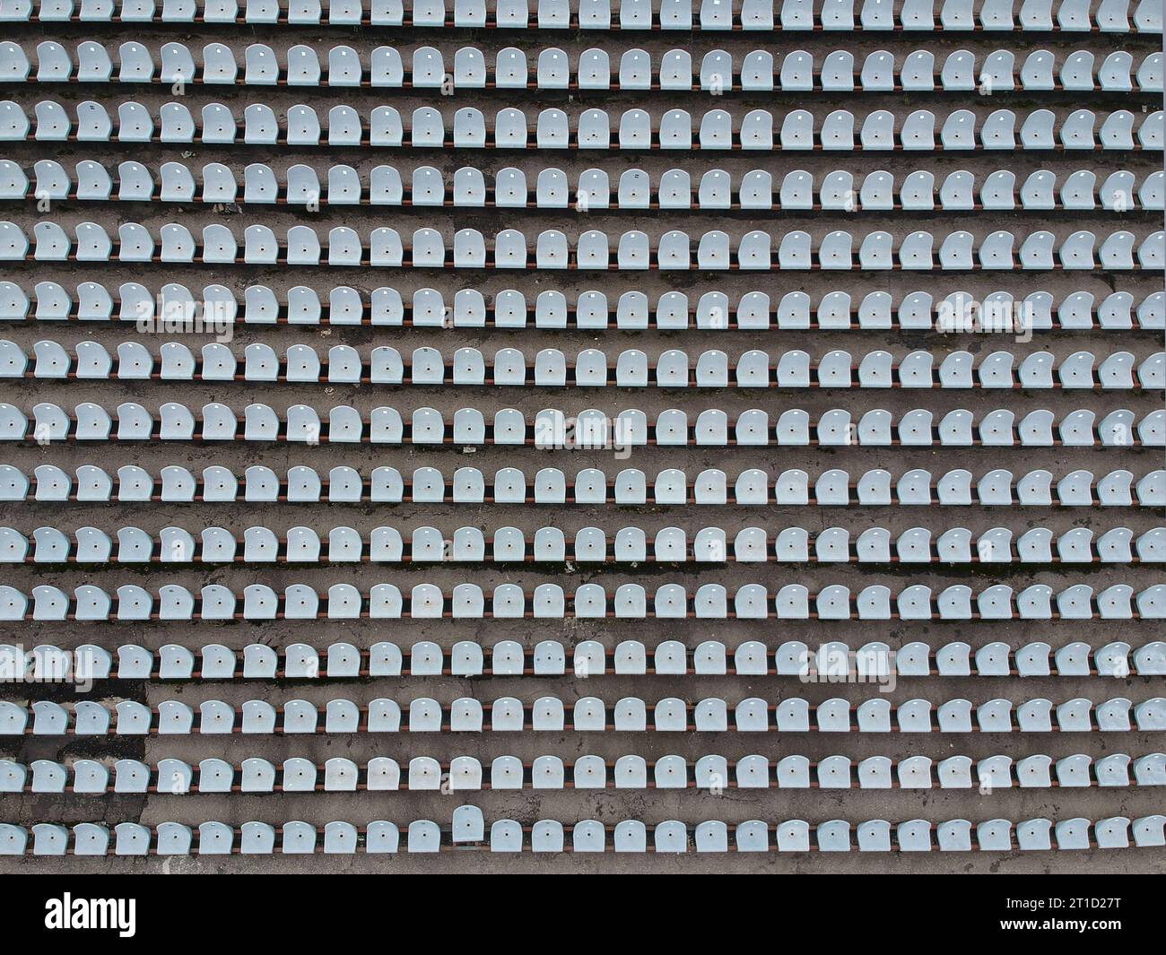 Empty Plastic Chairs at the Stadium. Stock Photo