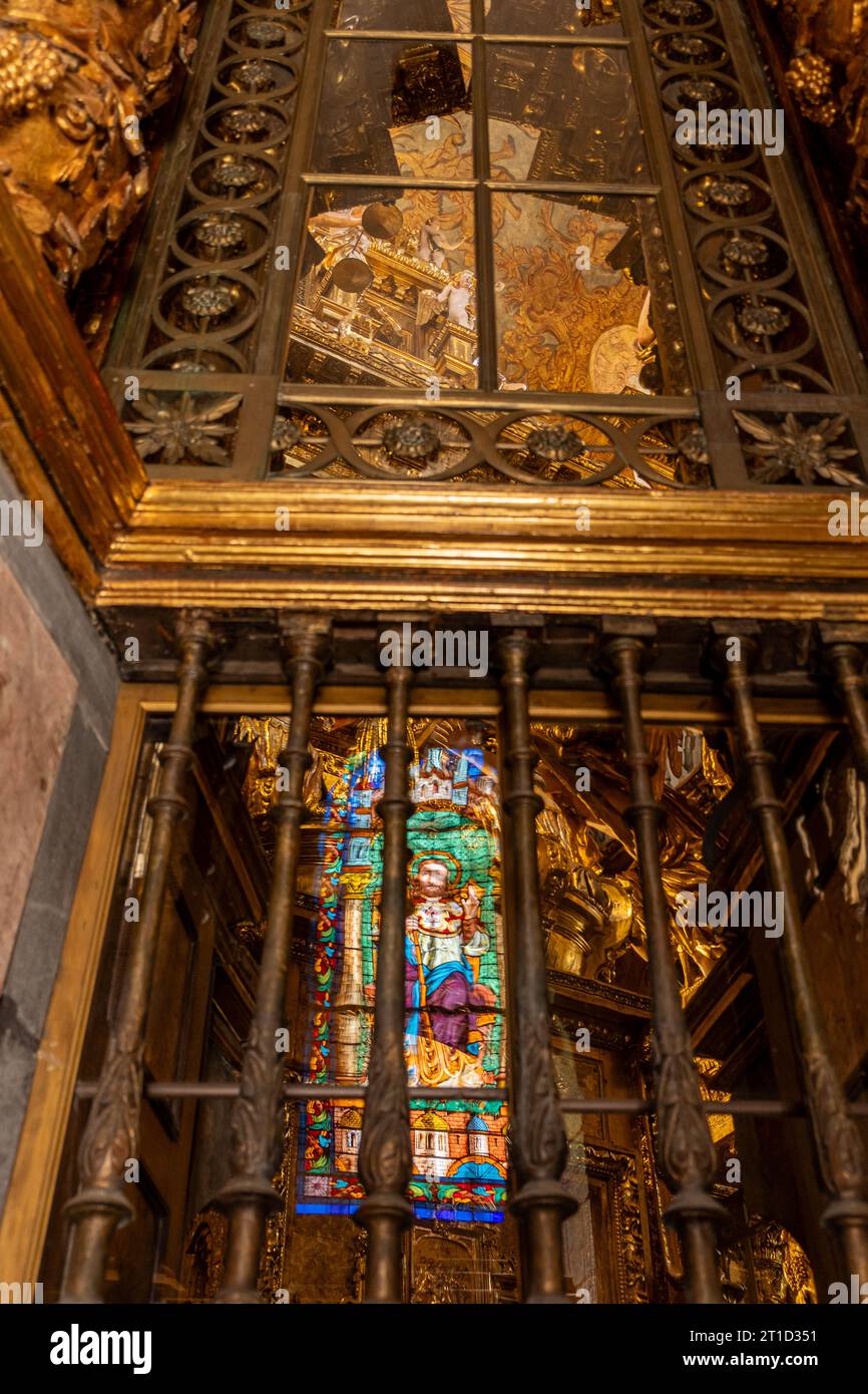 interior of the cathedral of Santiago de Compostela Stock Photo
