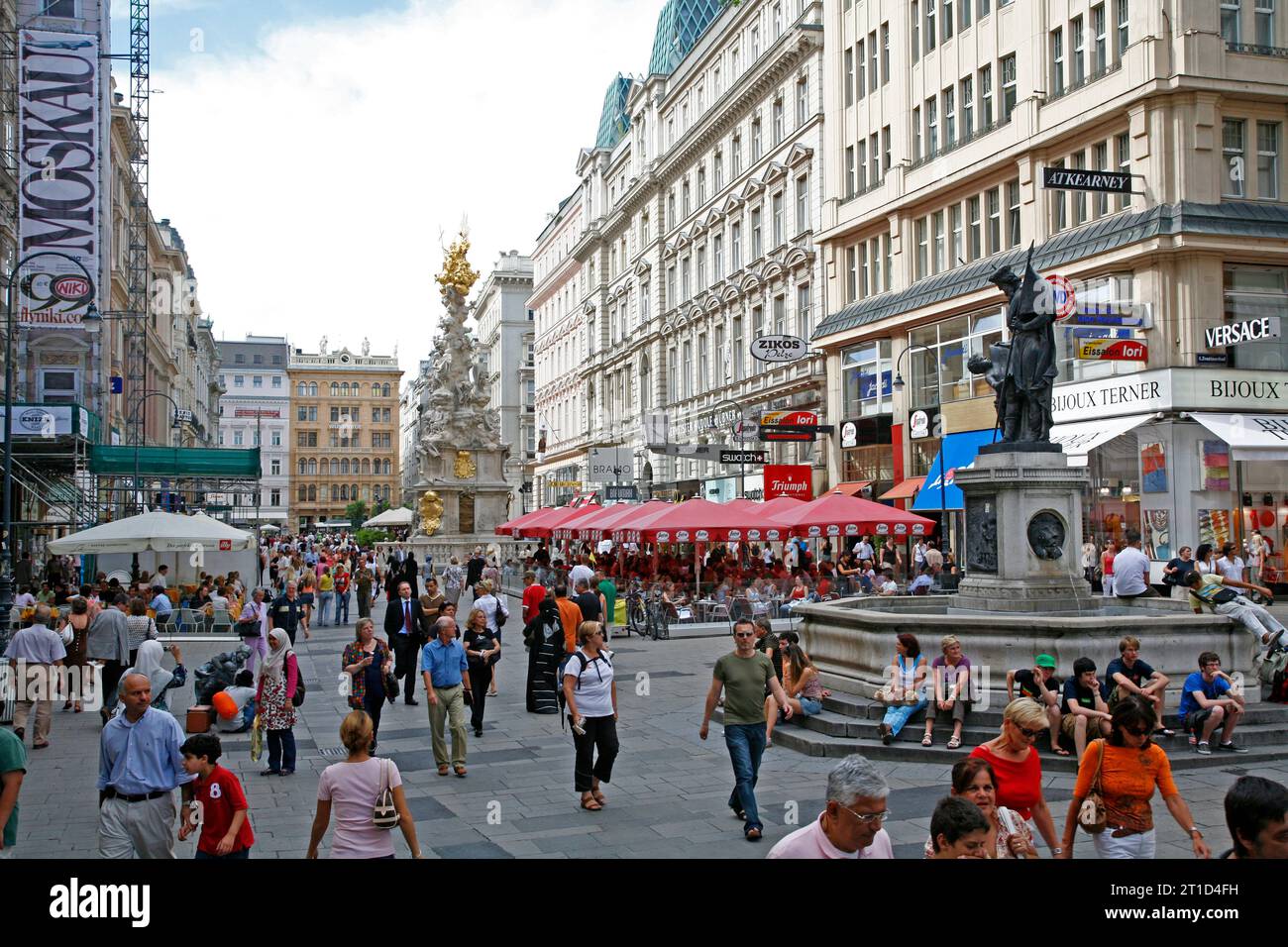 People at Graben pedestrian street, Vienna, Austria. Stock Photo