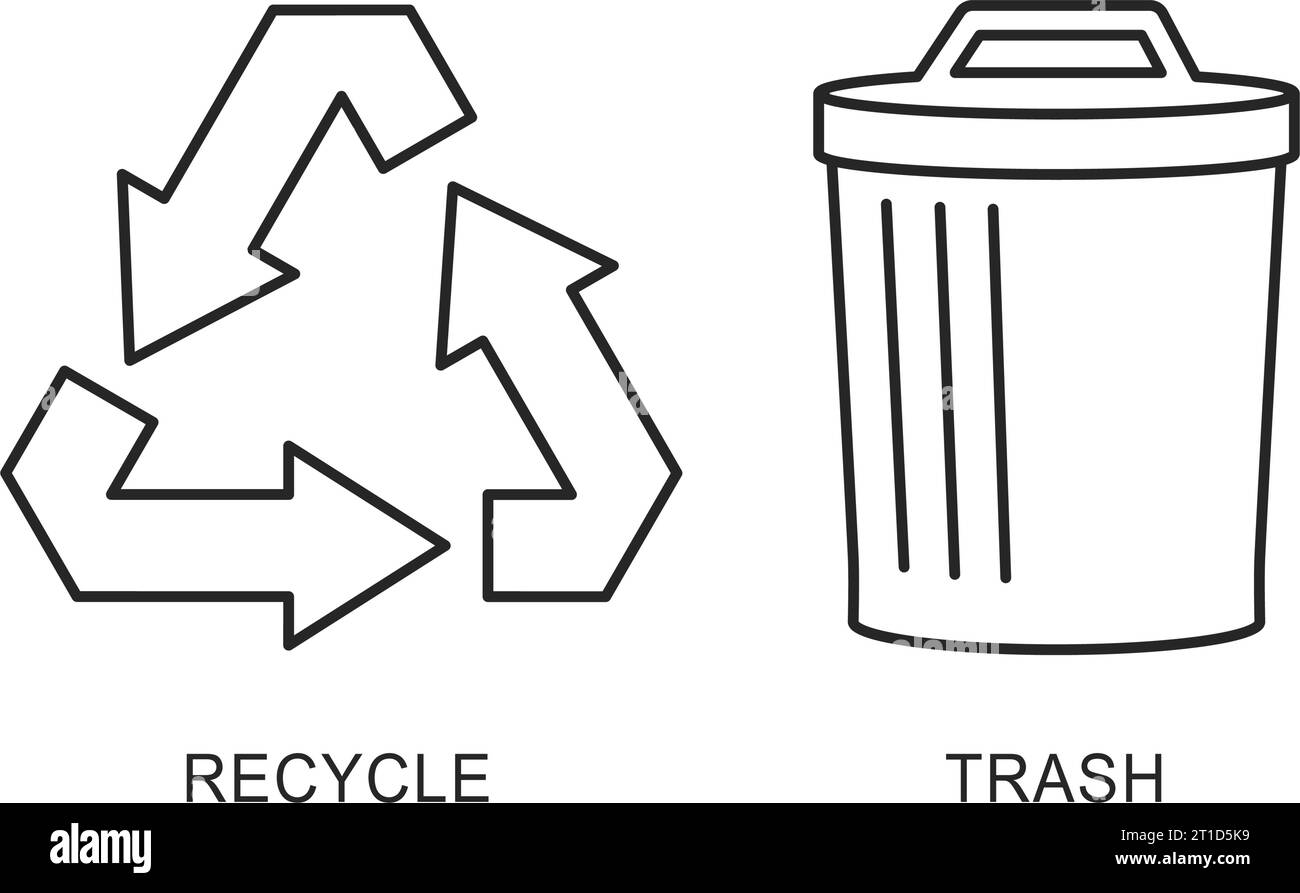 Recycling garbage elements trash bags tires Vector Image