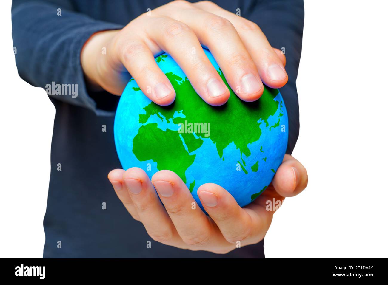 Hands holding earth globe tree in hi-res stock photography and images ...